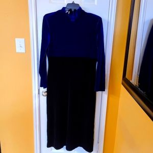 Size 16 black & blue velvet dress